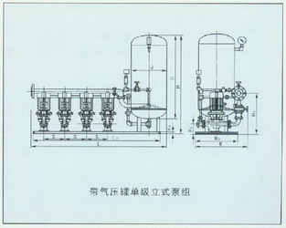 帶氣壓罐單級(jí)立式泵組圖