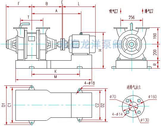 SZ系列水環(huán)式真空泵外形及安裝尺寸圖